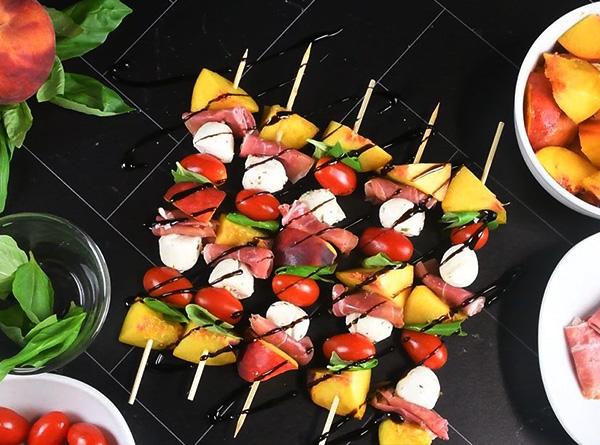 Peach Caprese Skewers - Step 2